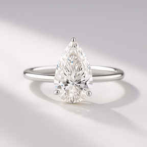 2 Carat Pear Cut Hidden Halo Engagement Ring - Evara Jewelry LLC