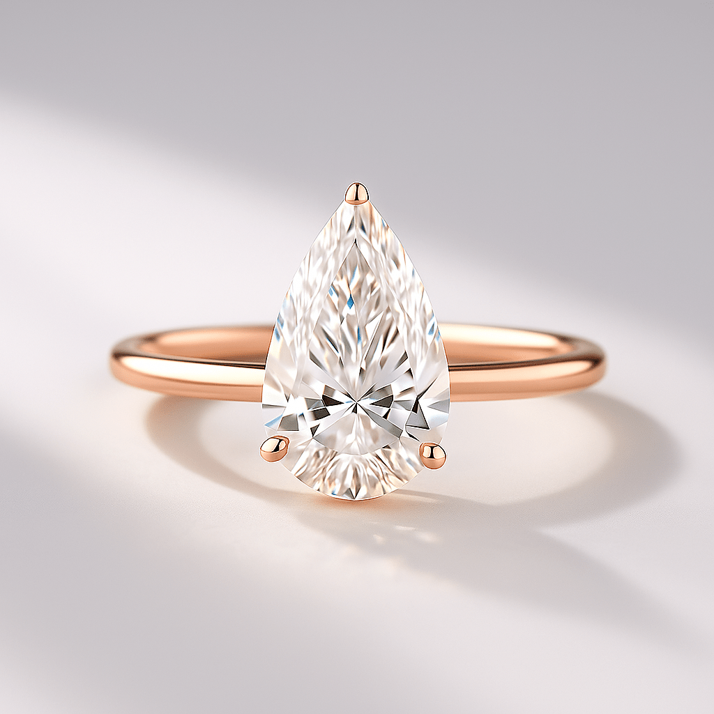 2 Carat Pear Cut Hidden Halo Engagement Ring - Evara Jewelry LLC