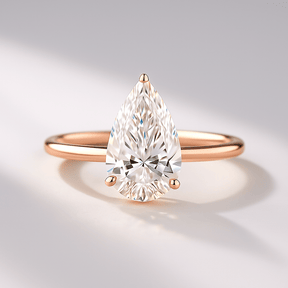 2 Carat Pear Cut Hidden Halo Engagement Ring - Evara Jewelry LLC