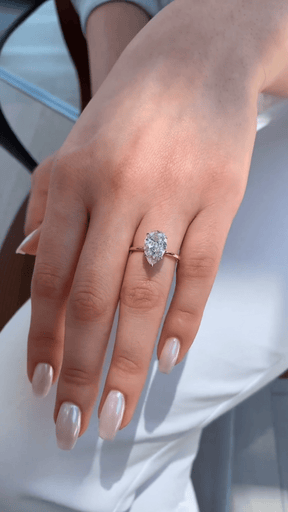 2 Carat Pear Cut Hidden Halo Engagement Ring - Evara Jewelry LLC