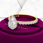 2 Carat Pear Cut Hidden Halo Pave Band Engagement Ring - Evara Jewelry LLC