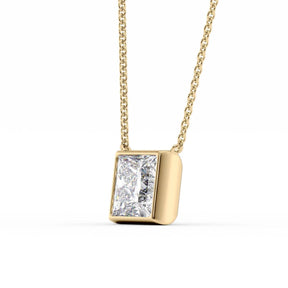 2 Carat Princess Cut Diamond Pendant Necklace in Bezel Setting - Evara Jewelry LLC