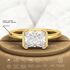 2 Carat Radiant Cut East West Anniversary Ring - Evara Jewelry LLC