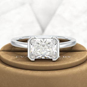 2 Carat Radiant Cut East West Anniversary Ring - Evara Jewelry LLC