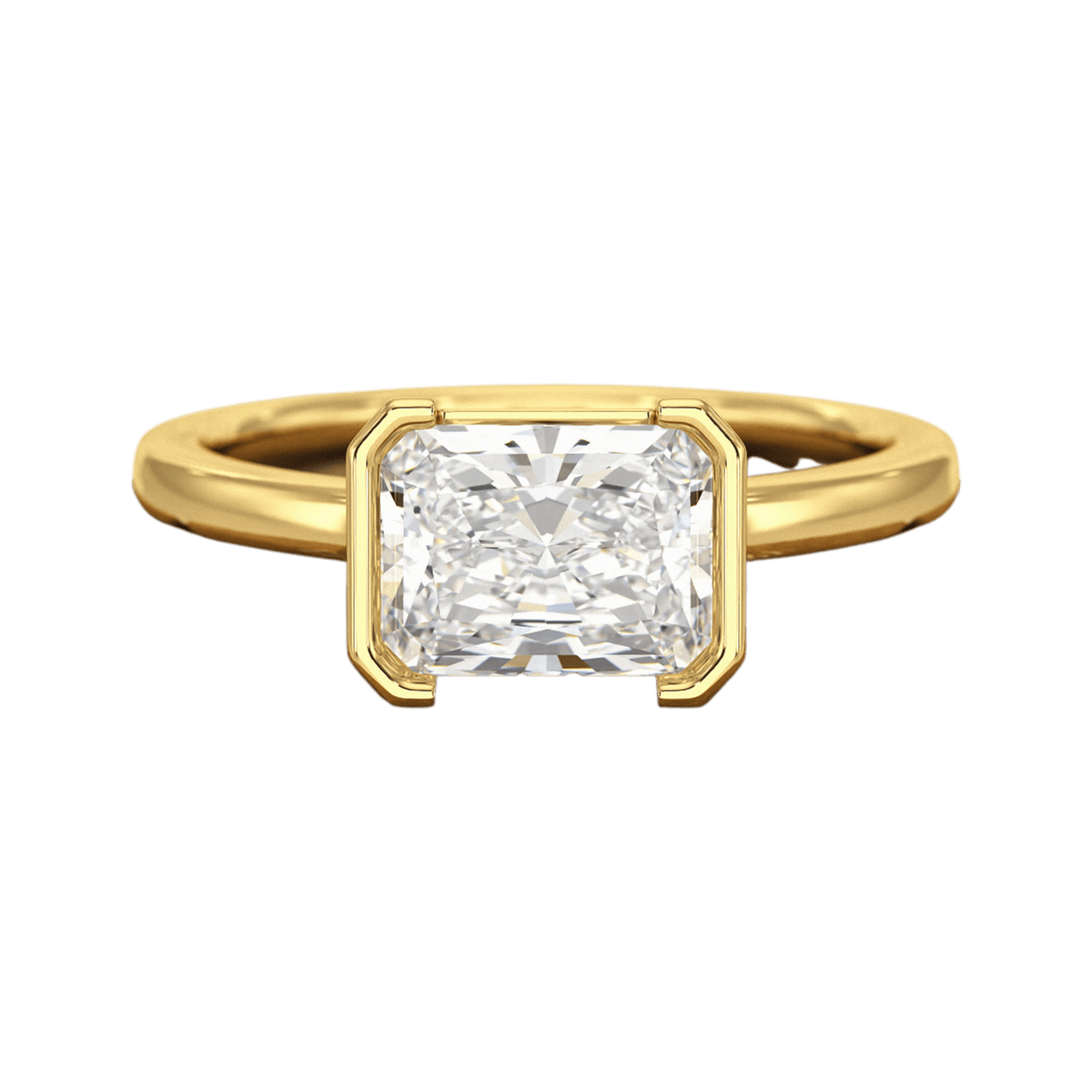 2 Carat Radiant Cut East West Anniversary Ring - Evara Jewelry LLC