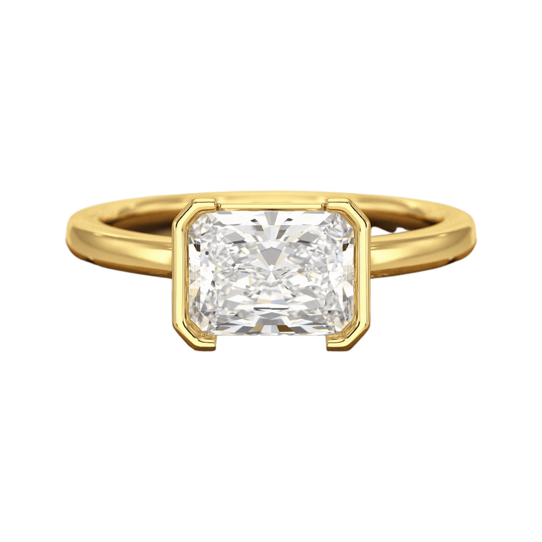 2 Carat Radiant Cut East West Anniversary Ring - Evara Jewelry LLC