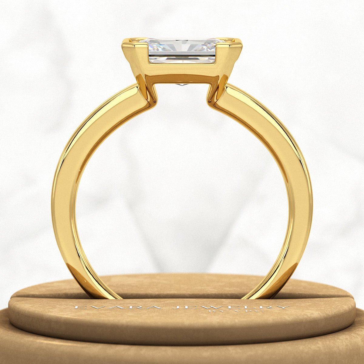 2 Carat Radiant Cut East West Anniversary Ring - Evara Jewelry LLC