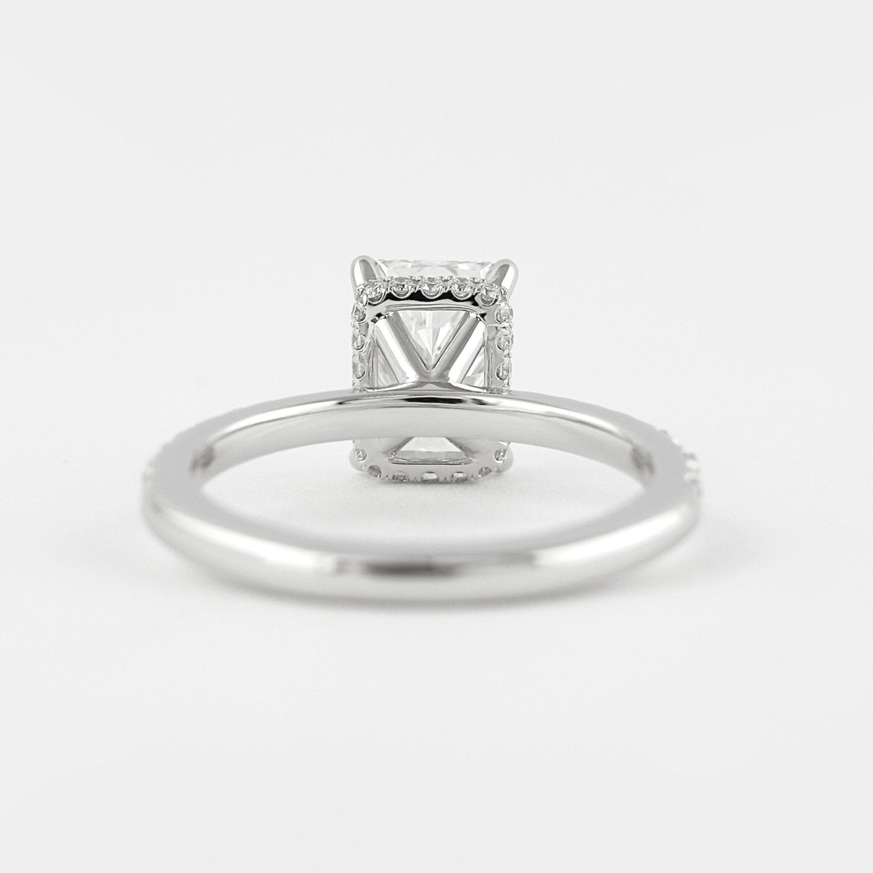 2 Carat Radiant Cut Engagement Ring with Pave Diamond Band - Evara Jewelry LLC