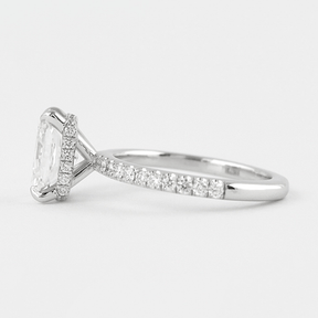 2 Carat Radiant Cut Engagement Ring with Pave Diamond Band - Evara Jewelry LLC