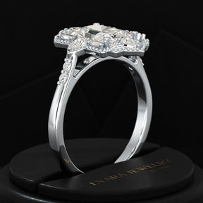 2 Carat Radiant Cut Vintage Mosaic Diamond Engagement Ring - Evara Jewelry LLC