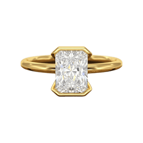 2 Carat Radiant Diamond Half Bezel Set Proposal Ring - Evara Jewelry LLC