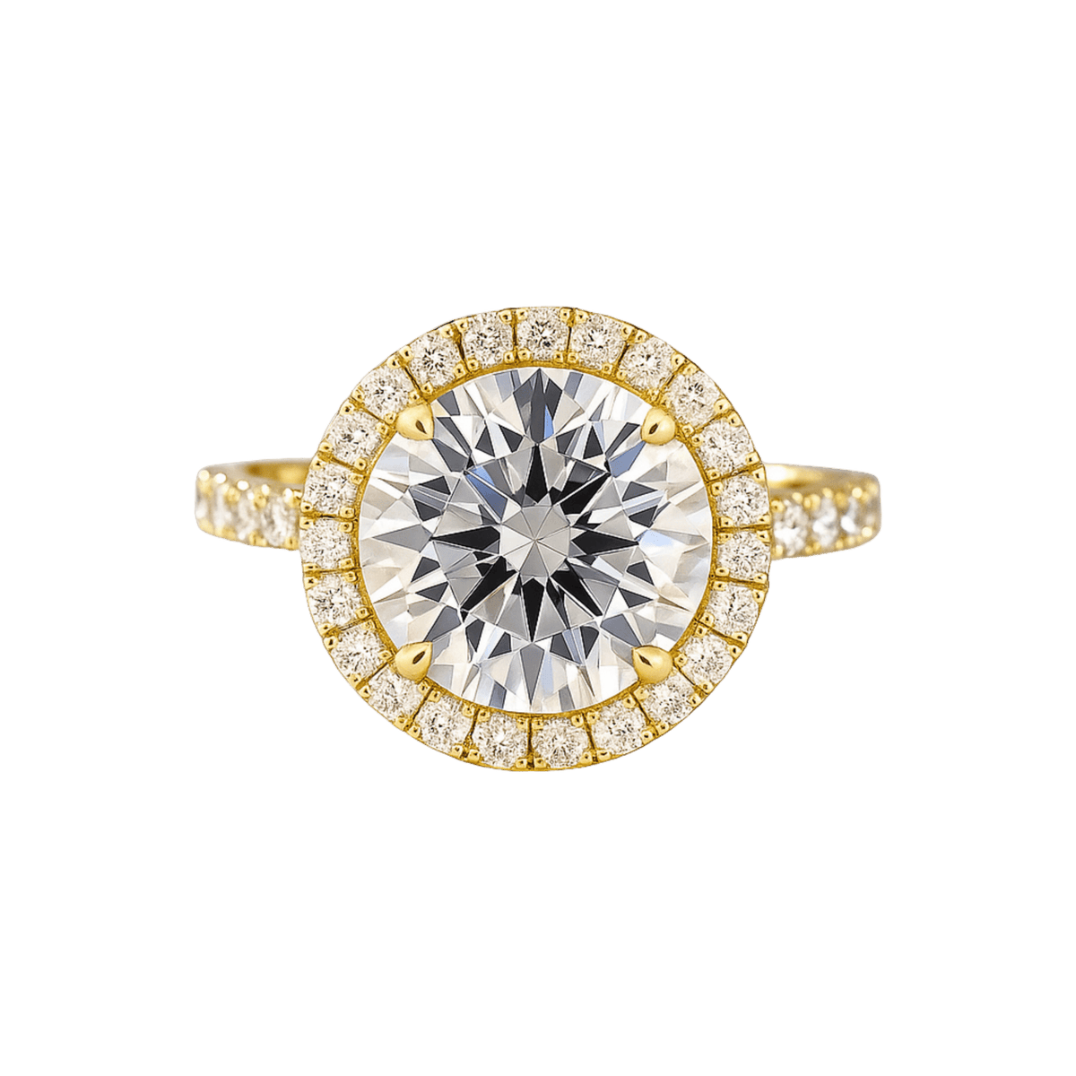 2 Carat Round Cut Halo Diamond Classic Engagement Ring - Evara Jewelry LLC