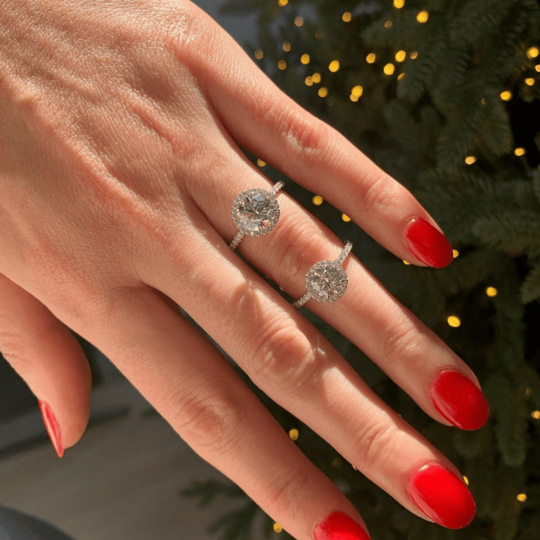 2 Carat Round Cut Halo Diamond Classic Engagement Ring - Evara Jewelry LLC