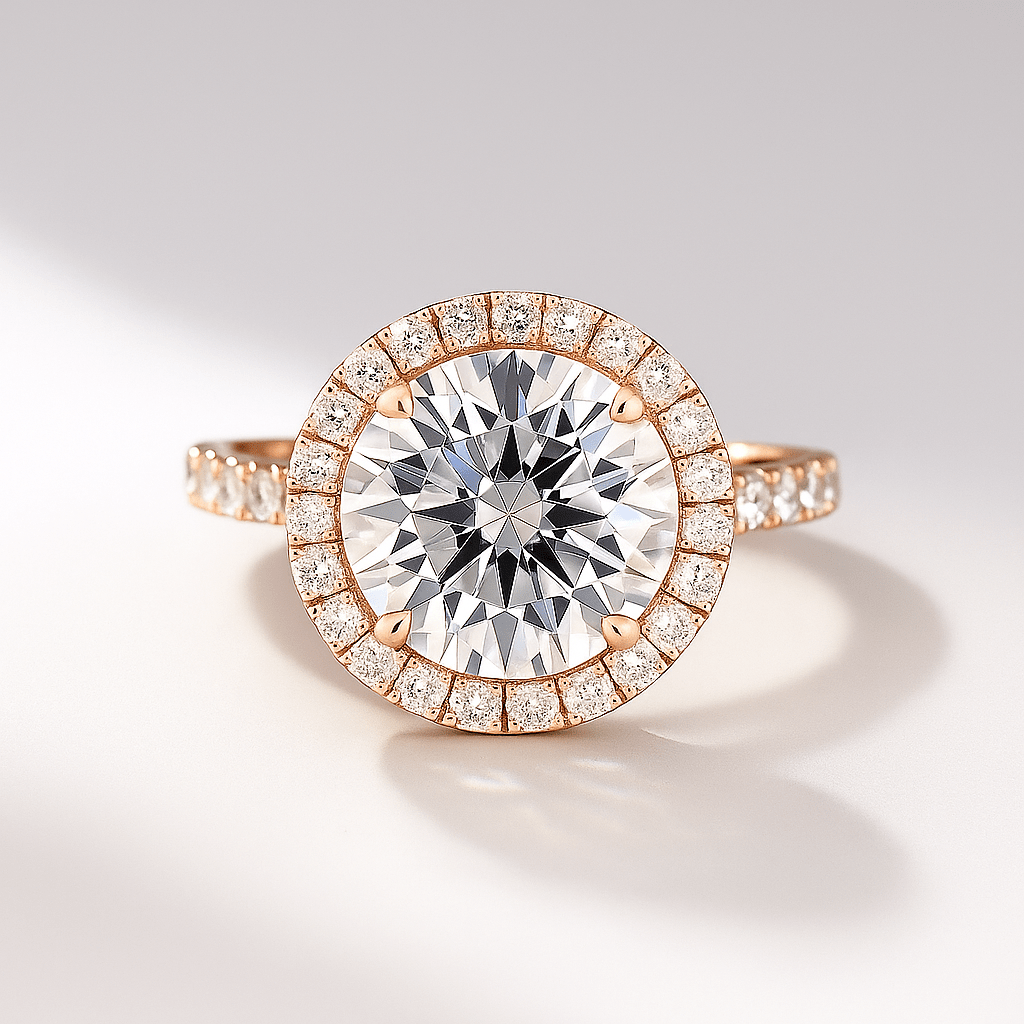 2 Carat Round Cut Halo Diamond Classic Engagement Ring - Evara Jewelry LLC