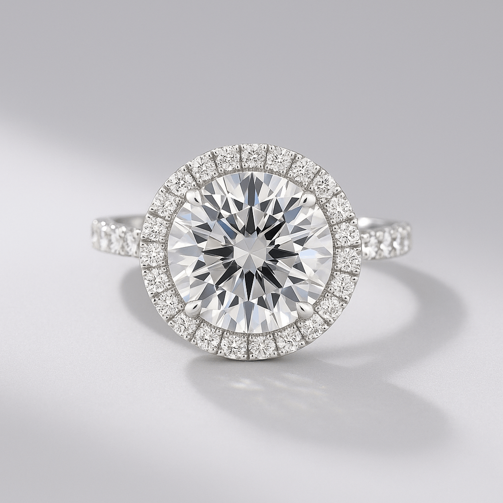 2 Carat Round Cut Halo Diamond Classic Engagement Ring - Evara Jewelry LLC