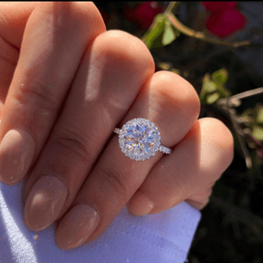 2 Carat Round Cut Halo Diamond Classic Engagement Ring - Evara Jewelry LLC