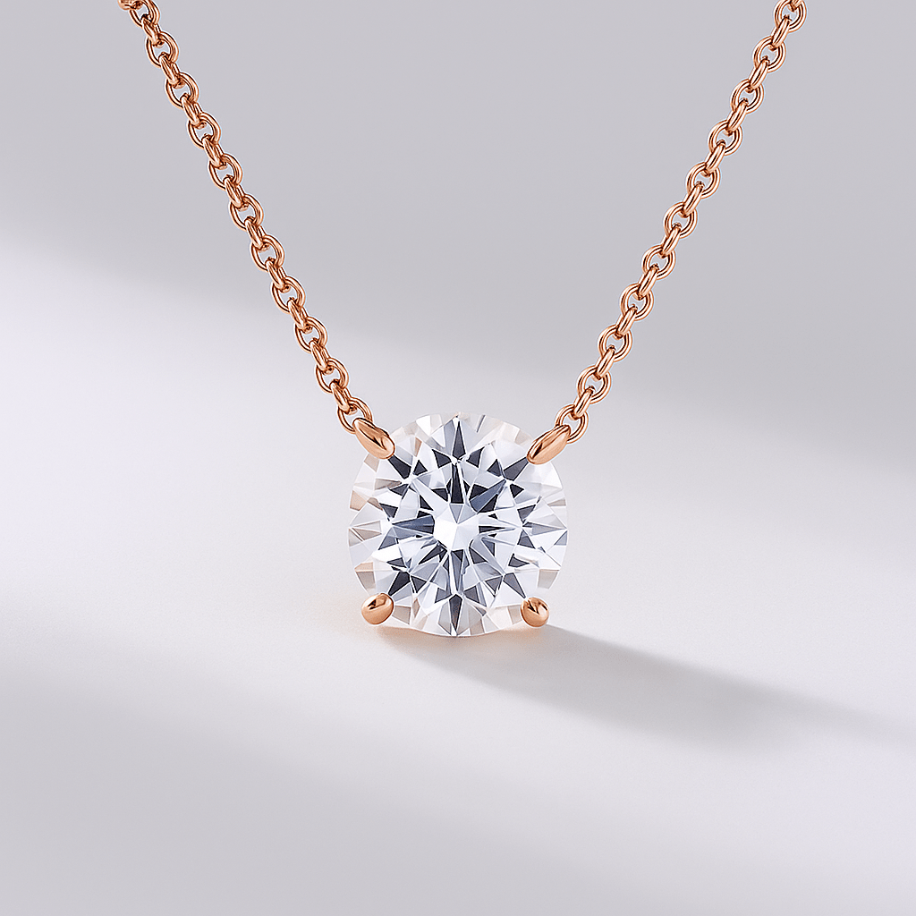 2 Carat Round Solitaire Diamond Pendant Necklace for Women - Evara Jewelry LLC