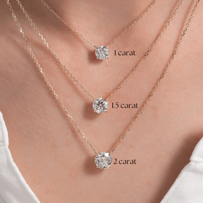 2 Carat Round Solitaire Diamond Pendant Necklace for Women - Evara Jewelry LLC