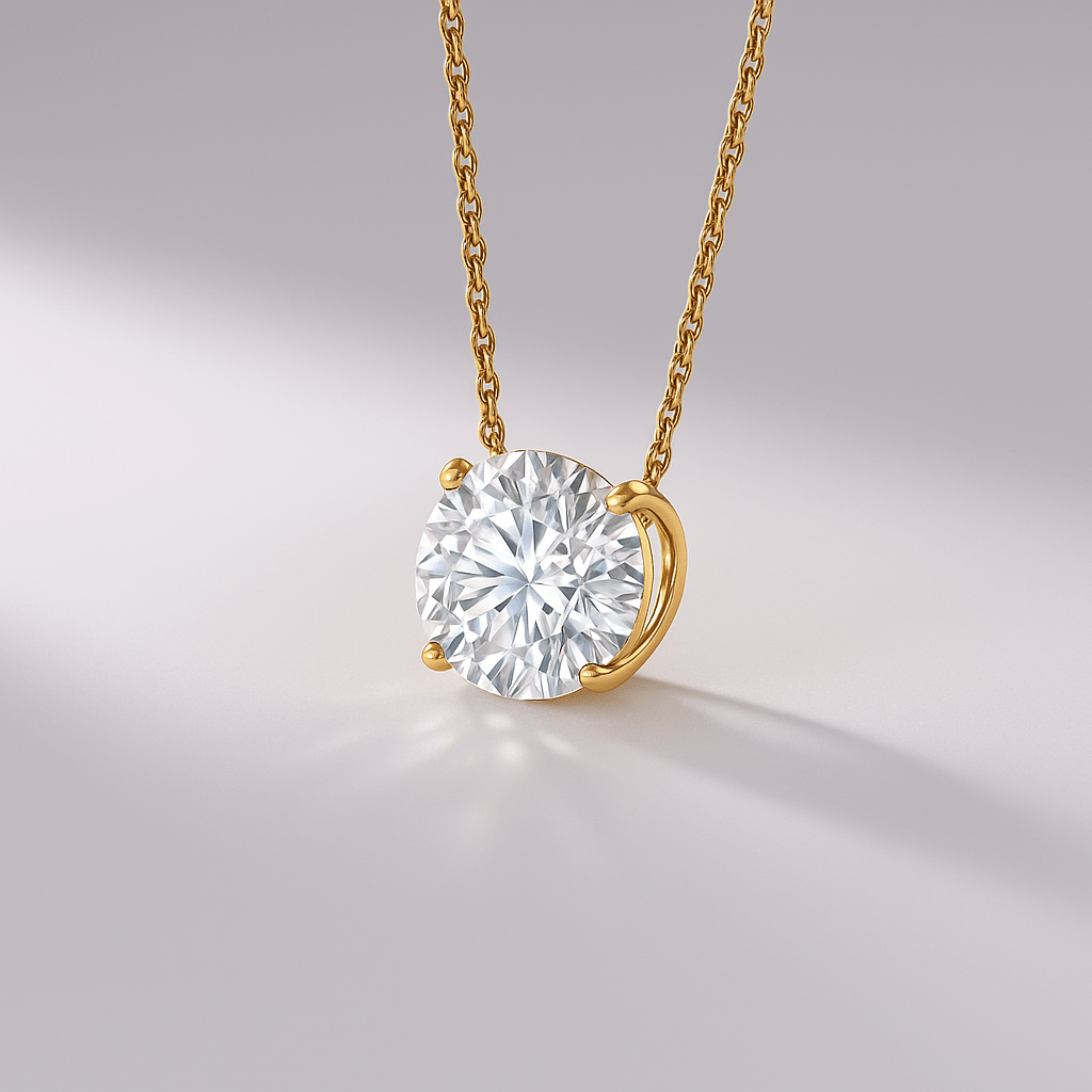 2 Carat Round Solitaire Diamond Pendant Necklace for Women - Evara Jewelry LLC