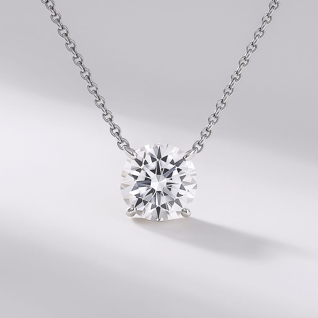 2 Carat Round Solitaire Diamond Pendant Necklace for Women - Evara Jewelry LLC