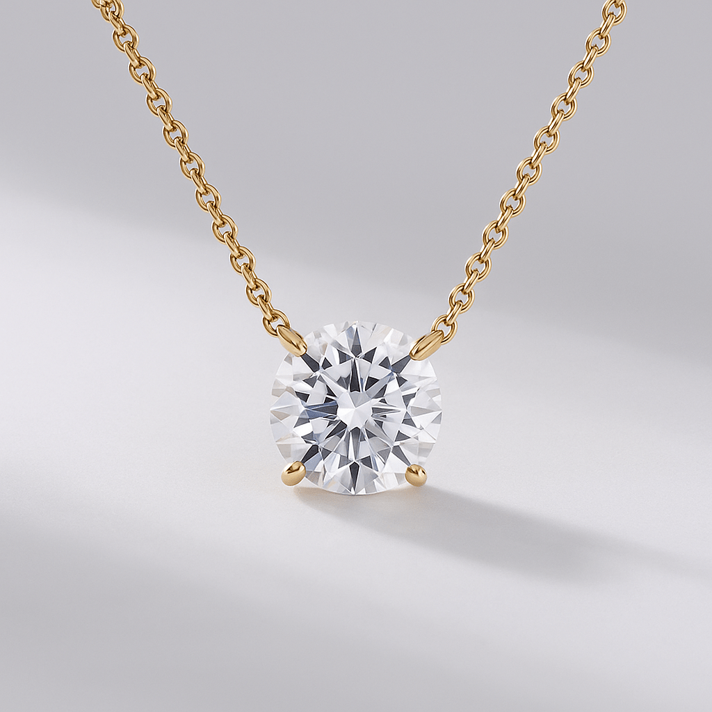 2 Carat Round Solitaire Diamond Pendant Necklace for Women - Evara Jewelry LLC