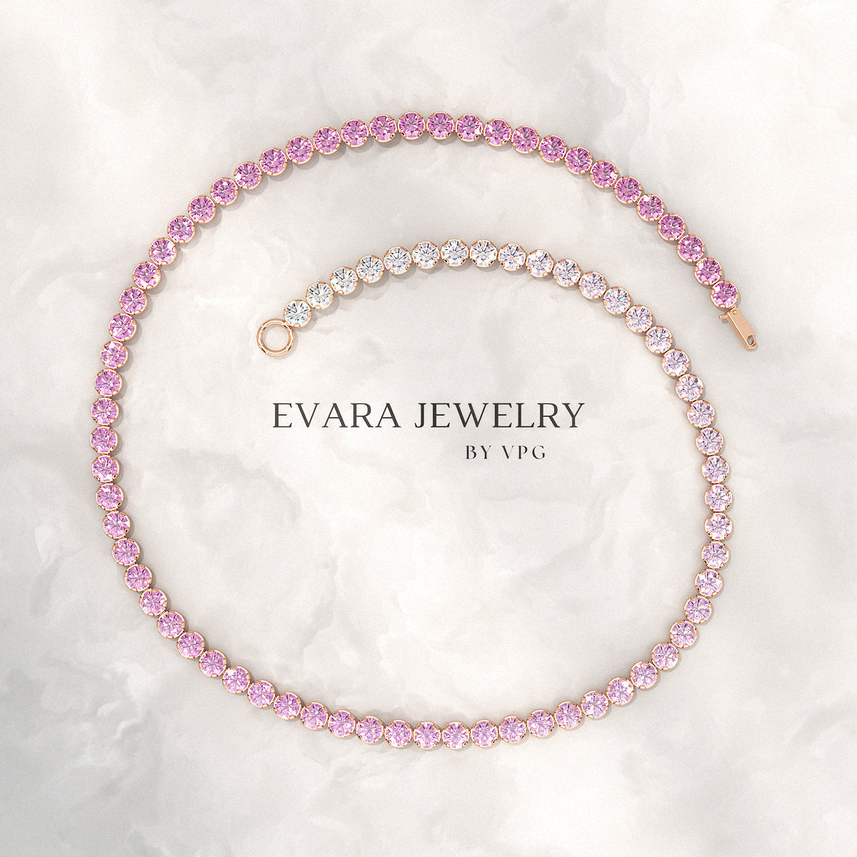 2.01 Carats Ombre Pink Sapphire Tennis Bracelet Natural Sapphire Bra