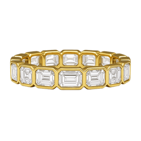 2.25 Carat Emerald Cut Bezel Set Lab Grown Diamond Eternity Band