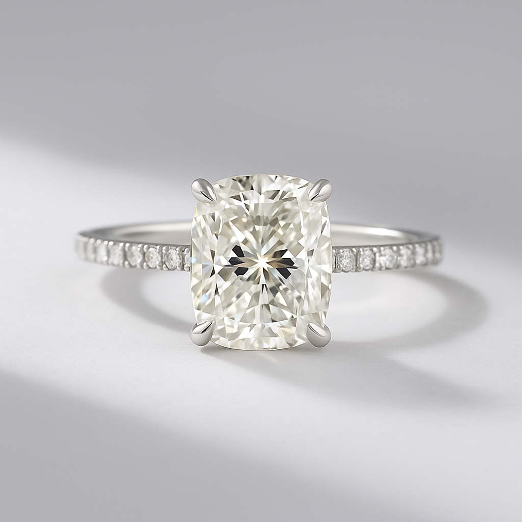 2.50 carat oval pave engagement ring with hidden halo in 14k white gold, lab grown diamond wedding ring fine jewelry gift for her