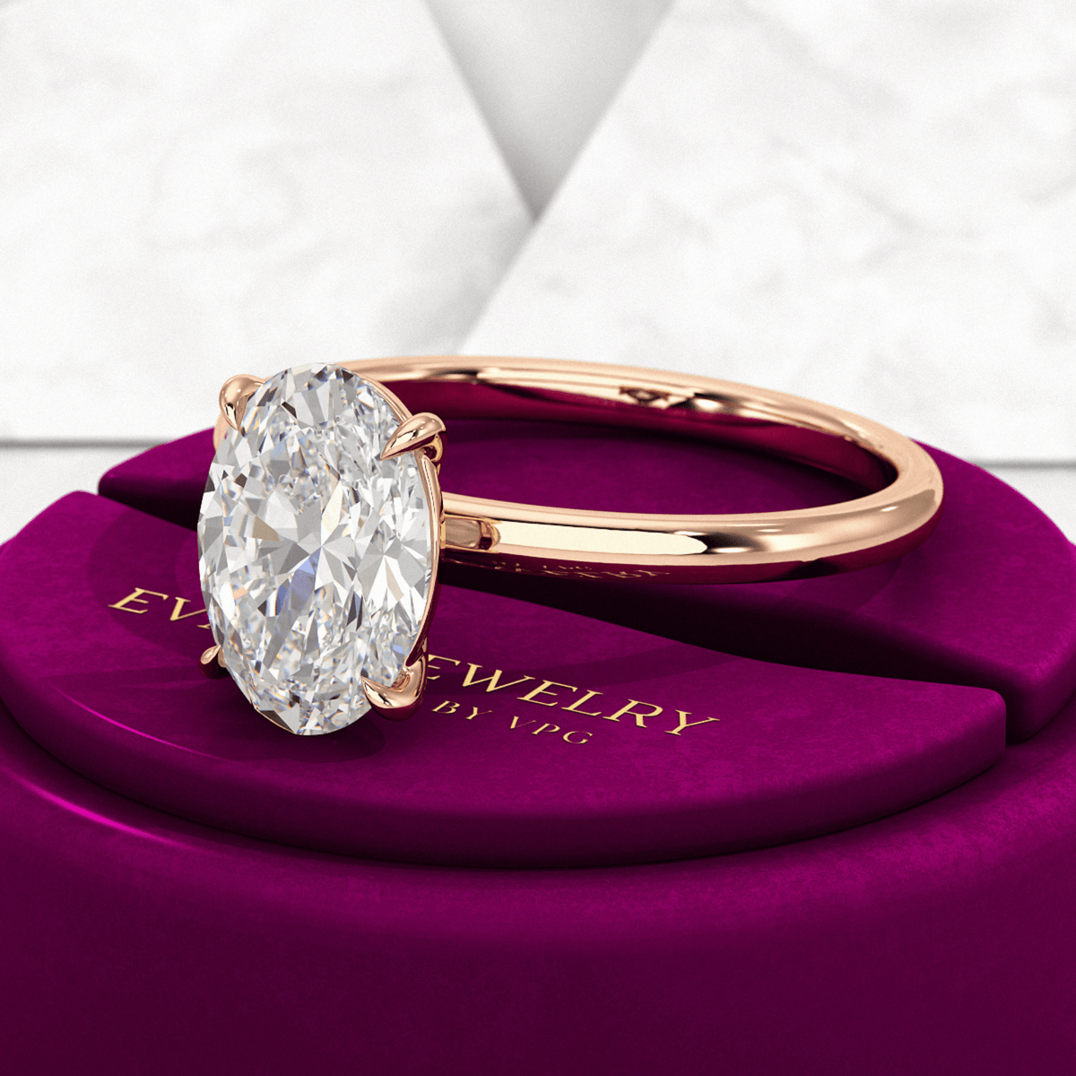 2.00 Carat Oval Cut Minimalist Prong Statement Ring - Evara Jewelry LLC