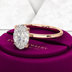 2.00 Carat Oval Cut Minimalist Prong Statement Ring - Evara Jewelry LLC
