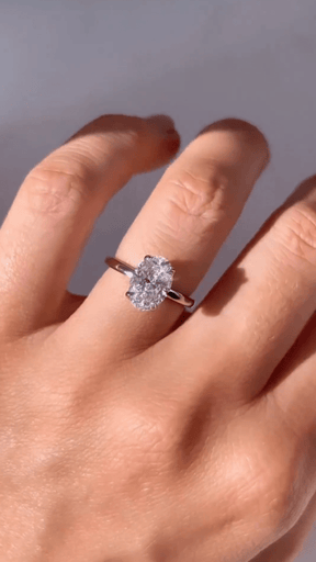 2.00 Carat Oval Cut Minimalist Prong Statement Ring - Evara Jewelry LLC