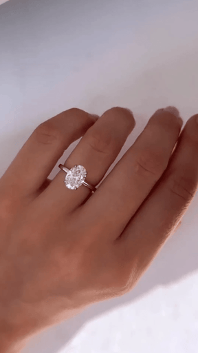 2.00 Carat Oval Cut Minimalist Prong Statement Ring - Evara Jewelry LLC