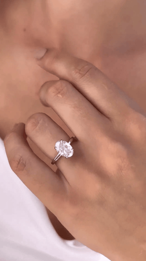2.00 Carat Oval Cut Minimalist Prong Statement Ring - Evara Jewelry LLC