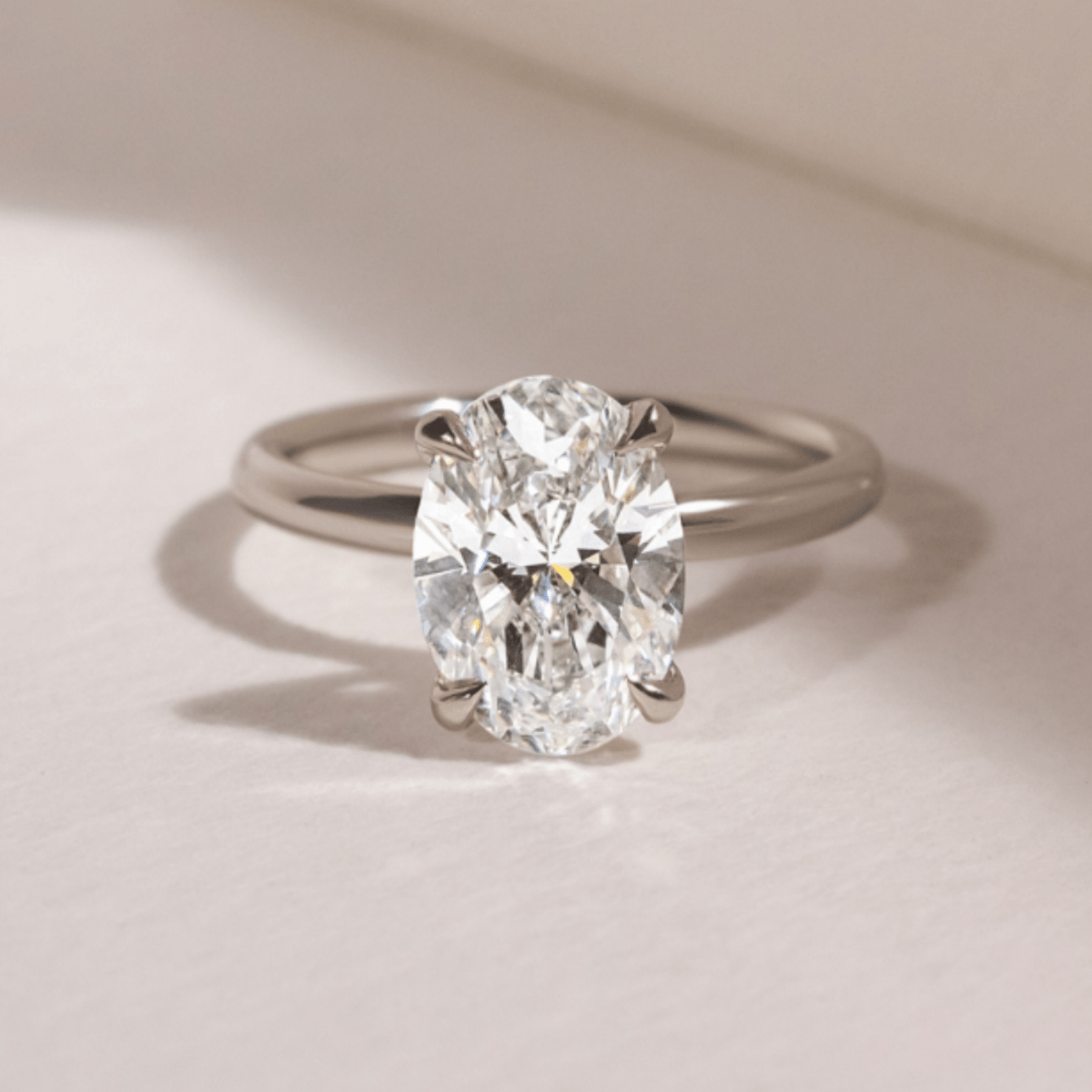 2.00 Carat Oval Cut Minimalist Prong Statement Ring - Evara Jewelry LLC