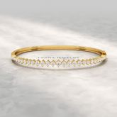 2.00 Carats Lab Grown Diamond Graduation Cuff Bangle Bracelet - Evara Jewelry LLC