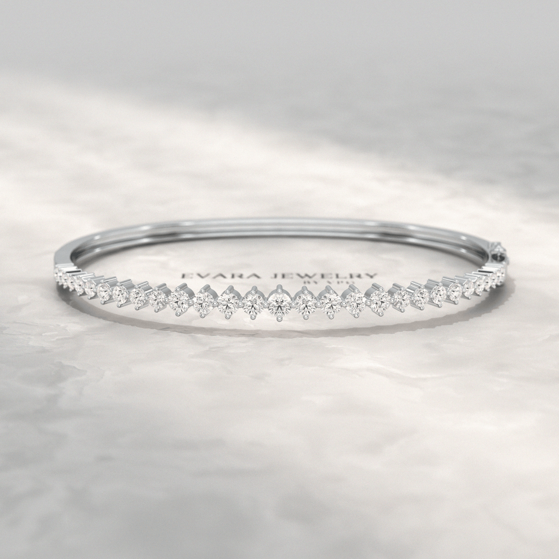 2.00 Carats Lab Grown Diamond Graduation Cuff Bangle Bracelet - Evara Jewelry LLC
