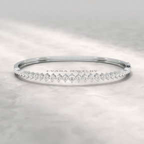 2.00 Carats Lab Grown Diamond Graduation Cuff Bangle Bracelet - Evara Jewelry LLC