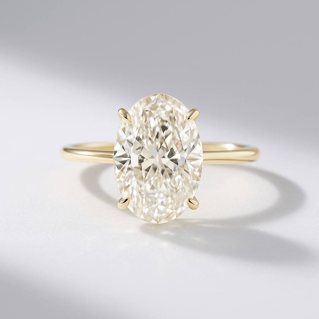 2.20 Carat Oval Cut Diamond Hidden Halo Engagement Ring - Evara Jewelry LLC