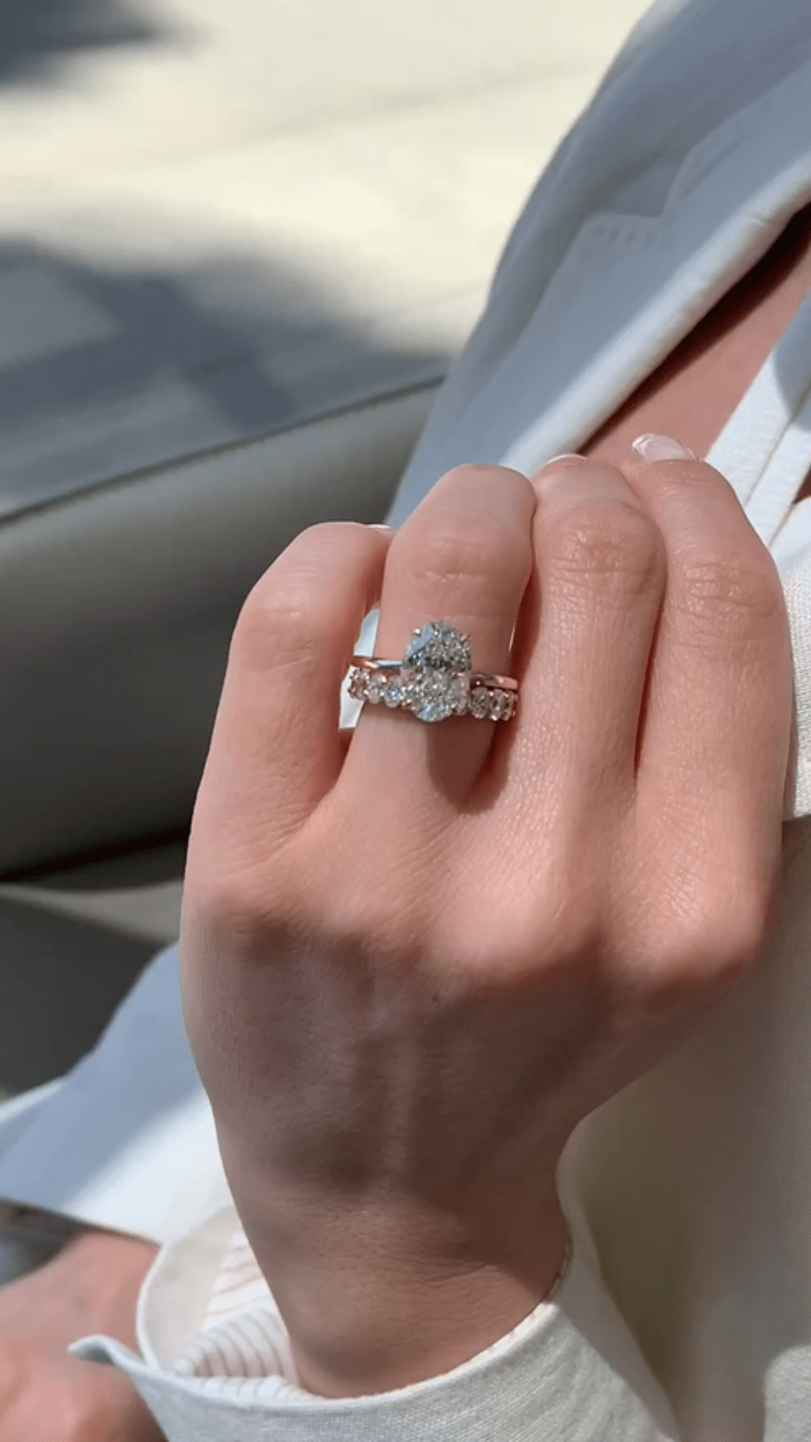 2.20 Carat Oval Cut Diamond Hidden Halo Engagement Ring - Evara Jewelry LLC