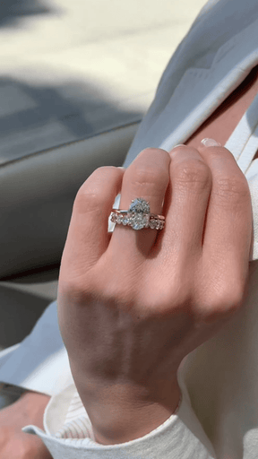 2.20 Carat Oval Cut Diamond Hidden Halo Engagement Ring - Evara Jewelry LLC