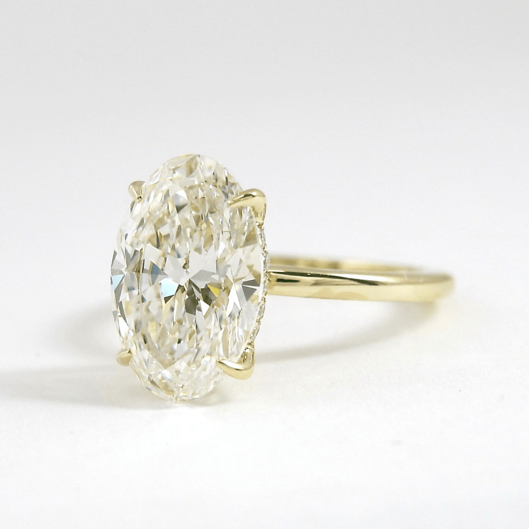 2.20 Carat Oval Cut Diamond Hidden Halo Engagement Ring - Evara Jewelry LLC