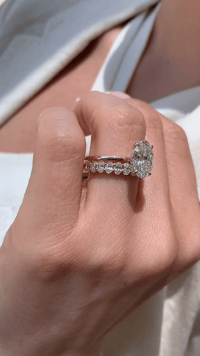 2.20 Carat Oval Cut Diamond Hidden Halo Engagement Ring - Evara Jewelry LLC