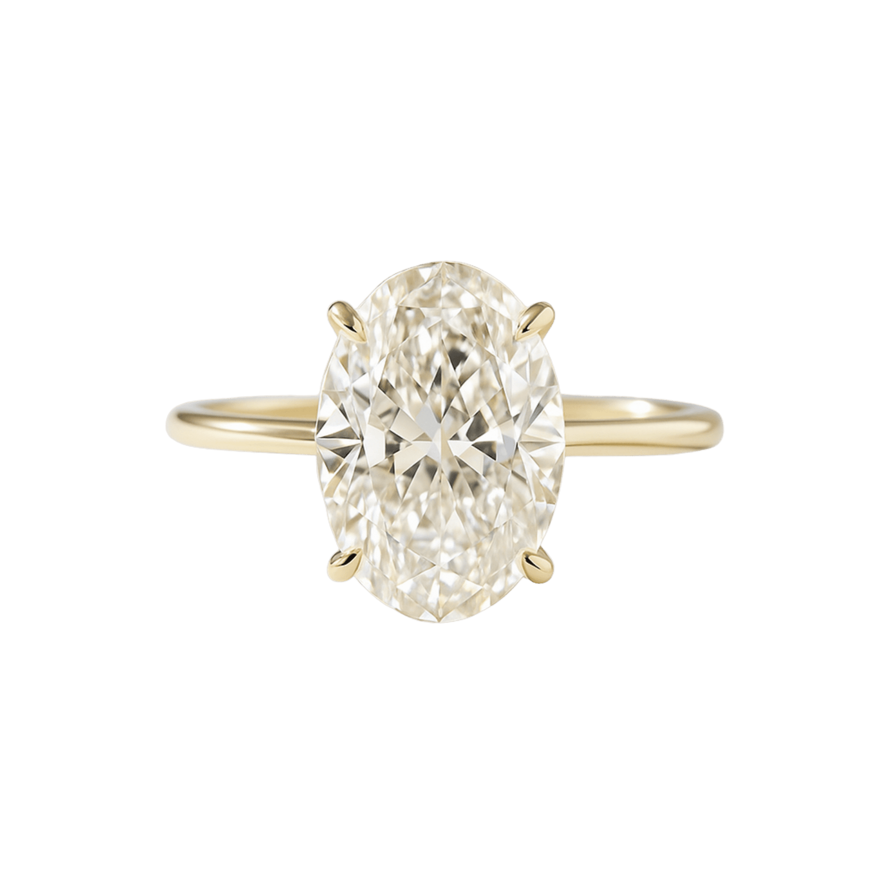 2.20 Carat Oval Cut Diamond Hidden Halo Engagement Ring - Evara Jewelry LLC