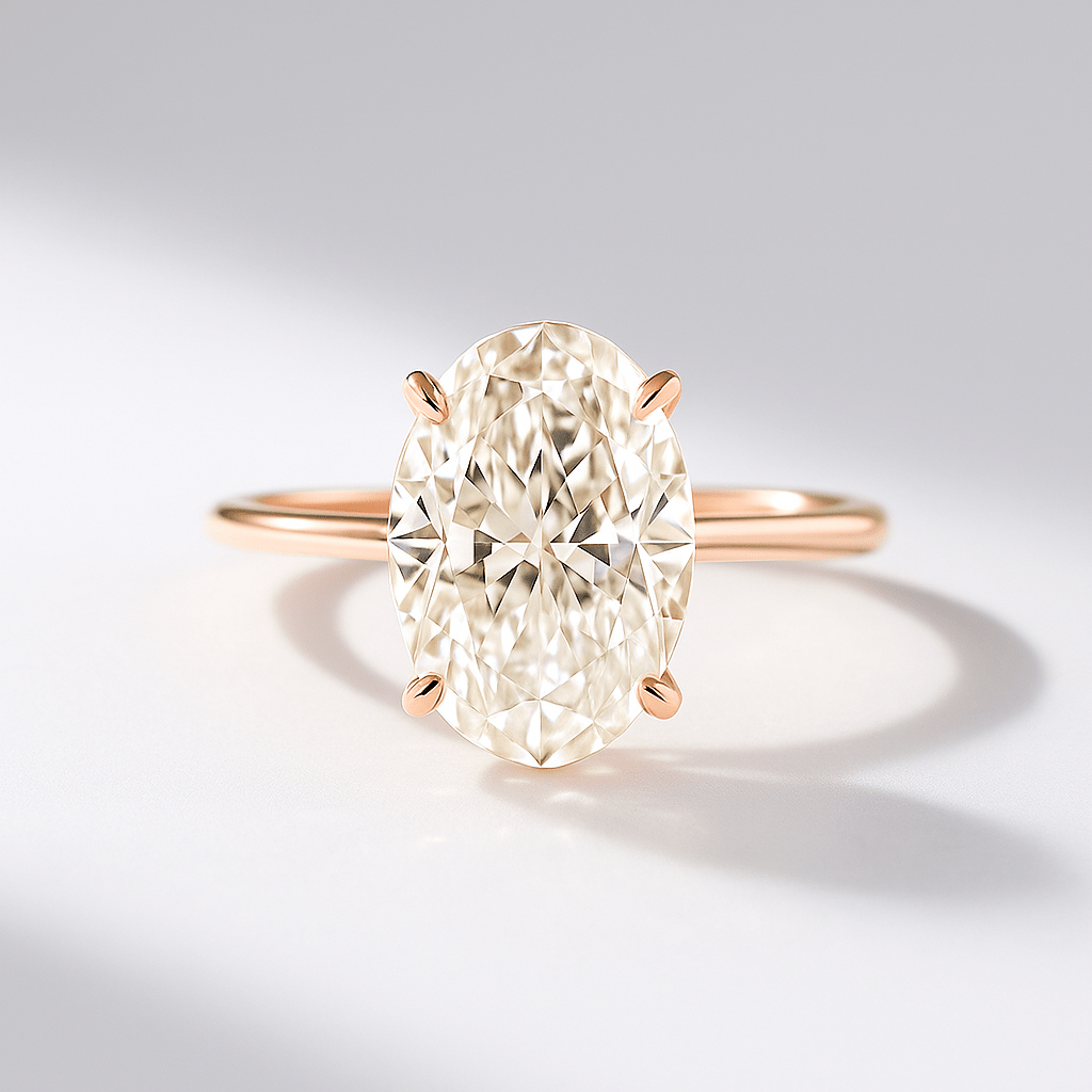 2.20 Carat Oval Cut Diamond Hidden Halo Engagement Ring - Evara Jewelry LLC