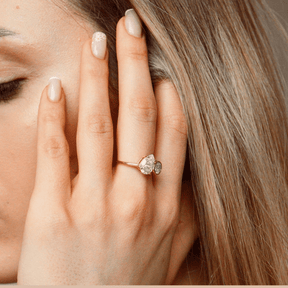 2.20 Carat Pear & Bezel Set Round Toi Et Moi Art Deco Engagement Ring - Evara Jewelry LLC