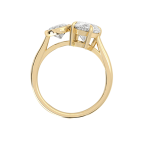 2.20 Carat Pear & Bezel Set Round Toi Et Moi Art Deco Engagement Ring - Evara Jewelry LLC