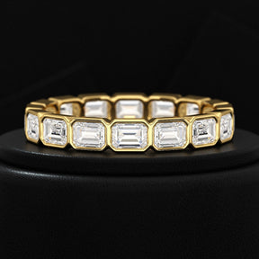2.25 Carat Emerald Cut Bezel Set Lab Grown Diamond Eternity Band - Evara Jewelry LLC