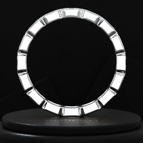 2.25 Carat Emerald Cut Bezel Set Lab Grown Diamond Eternity Band - Evara Jewelry LLC