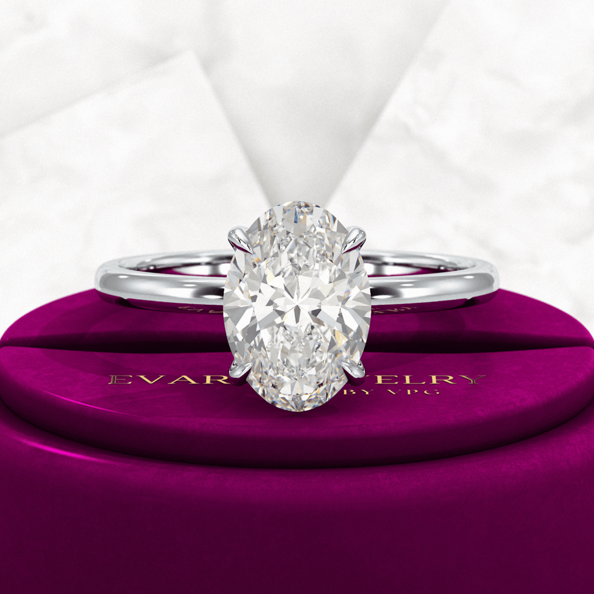 2.25 Carat Oval Cut Diamond Engagement Ring - Evara Jewelry LLC