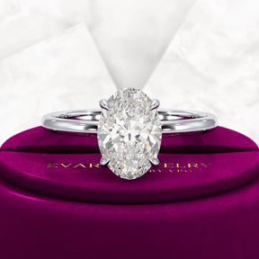 2.25 Carat Oval Cut Diamond Engagement Ring - Evara Jewelry LLC